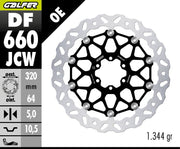 Galfer BRAKE ROTOR FLOATECH WAVE Wave® Black Silver Full-Floating Front Two Piece (Floating) Aluminium Stainless Steel Each