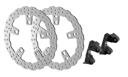 Rick's Motorcycles BRAKE ROTOR KIT WAVE for 2014-2023 Harley-Davidson Black Silver Solid-Mount Front One Piece (Fixed) Aluminium Stainless Steel