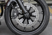 Rick's Motorcycles BRAKE ROTOR KIT WAVE for 2014-2023 Harley-Davidson Black Silver Solid-Mount Front One Piece (Fixed) Aluminium Stainless Steel