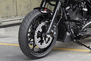 Rick's Motorcycles BRAKE ROTOR KIT WAVE for 2014-2023 Harley-Davidson Black Silver Solid-Mount Front One Piece (Fixed) Aluminium Stainless Steel #20-K41500017-330