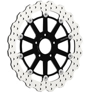 Rick's Motorcycles BRAKE ROTOR FLOATING WAVE DESING for 1999-2022 Harley-Davidson Black Stainless Steel Full-Floating Two Piece (Floating) #20-W020292-F
