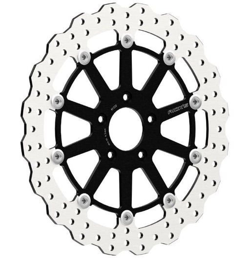 Rick's Motorcycles BRAKE ROTOR FLOATING WAVE DESING for 1999-2022 Harley-Davidson Black Stainless Steel Full-Floating Two Piece (Floating)