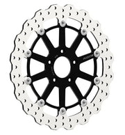 Rick's Motorcycles BRAKE ROTOR FLOATING WAVE DESING for 2005-2025 Harley-Davidson Black Stainless Steel Full-Floating Two Piece (Floating)