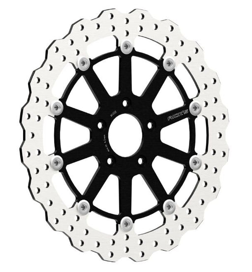 Rick's Motorcycles BRAKE ROTOR FLOATING WAVE DESING for 2005-2025 Harley-Davidson Black Stainless Steel Full-Floating Two Piece (Floating)