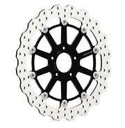Rick's Motorcycles BRAKE ROTOR FLOATING WAVE DESING for 2005-2025 Harley-Davidson Black Silver Full-Floating Two Piece (Floating) Stainless Steel
