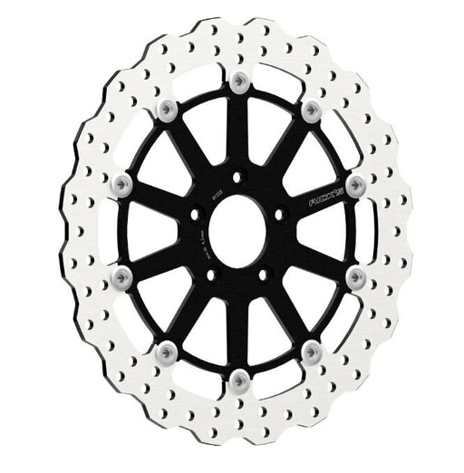 Rick's Motorcycles BRAKE ROTOR FLOATING WAVE DESING for 2005-2025 Harley-Davidson Black Silver Full-Floating Two Piece (Floating) Stainless Steel