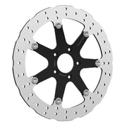 Rick's Motorcycles BRAKE ROTOR FLOATING WAVE DESING for 1999-2022 Harley-Davidson Black Stainless Steel Full-Floating Two Piece (Floating)
