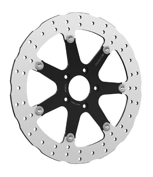 Rick's Motorcycles BRAKE ROTOR FLOATING WAVE DESING for 1999-2022 Harley-Davidson Black Silver Full-Floating Front Two Piece (Floating) Stainless S...
