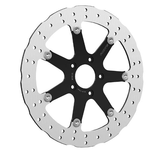 Rick's Motorcycles BRAKE ROTOR FLOATING WAVE DESING for 2005-2025 Harley-Davidson Black Stainless Steel Full-Floating Two Piece (Floating)