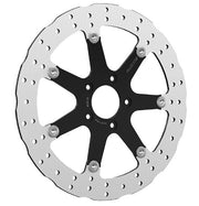 Rick's Motorcycles BRAKE ROTOR FLOATING WAVE DESING for 2005-2025 Harley-Davidson Black Silver Full-Floating Two Piece (Floating) Stainless Steel #20-W300330-0