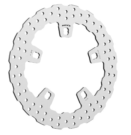 Rick's Motorcycles BRAKE ROTOR FIXED WAVE for 2014-2023 Harley-Davidson Silver Stainless Steel Solid-Mount One Piece (Fixed) #20-W41500017-300