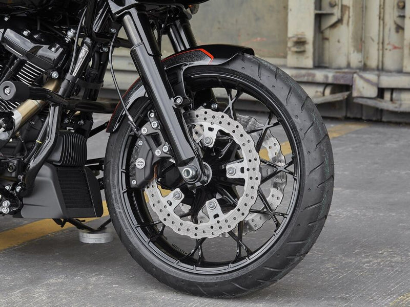 Rick's Motorcycles BRAKE ROTOR FIXED WAVE for 2014-2023 Harley-Davidson Silver Stainless Steel Solid-Mount One Piece (Fixed) Each