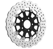 Rick's Motorcycles BRAKE ROTOR FLOATING WAVE DESING for 2008-2023 Harley-Davidson Black Silver Full-Floating Two Piece (Floating) Stainless Steel