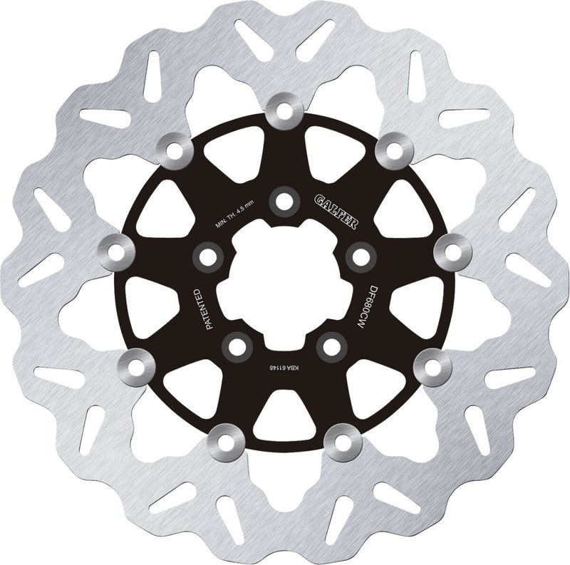 Galfer Brake Rotor for 1986-2017, 2022-2023 Harley-Davidson Black Silver Front Floating