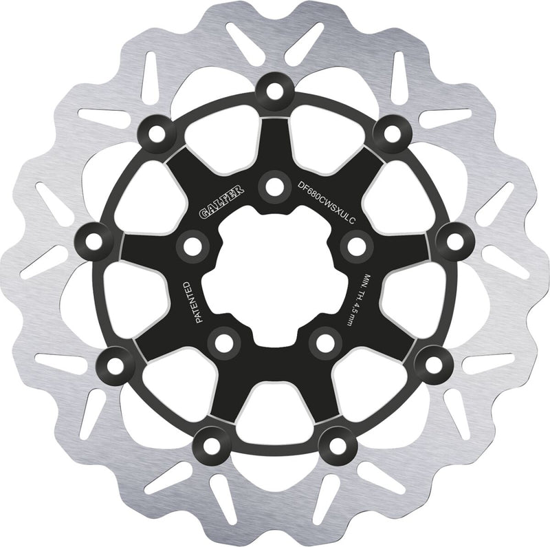 Galfer Brake Rotor for 1986-2017, 2022-2023 Harley-Davidson Black Silver Front Floating