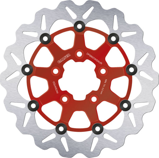 Galfer Brake Rotor for 1986-2017, 2022-2023 Harley-Davidson Red Silver Front Floating