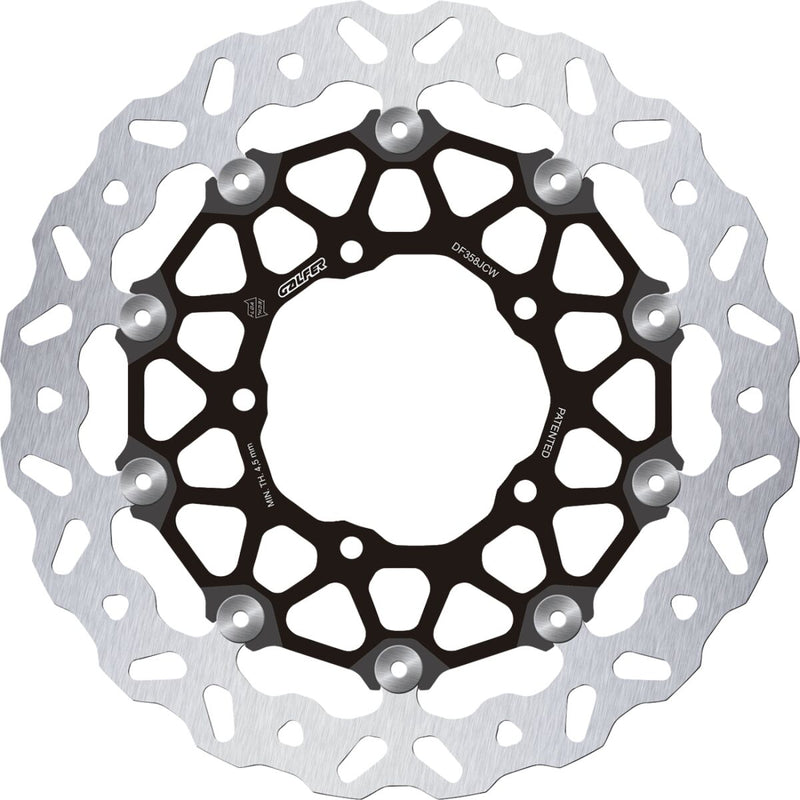 Galfer Floatech Brake Rotors for 2008-2026 SUZUKI GSX-R Black Silver Front Floating