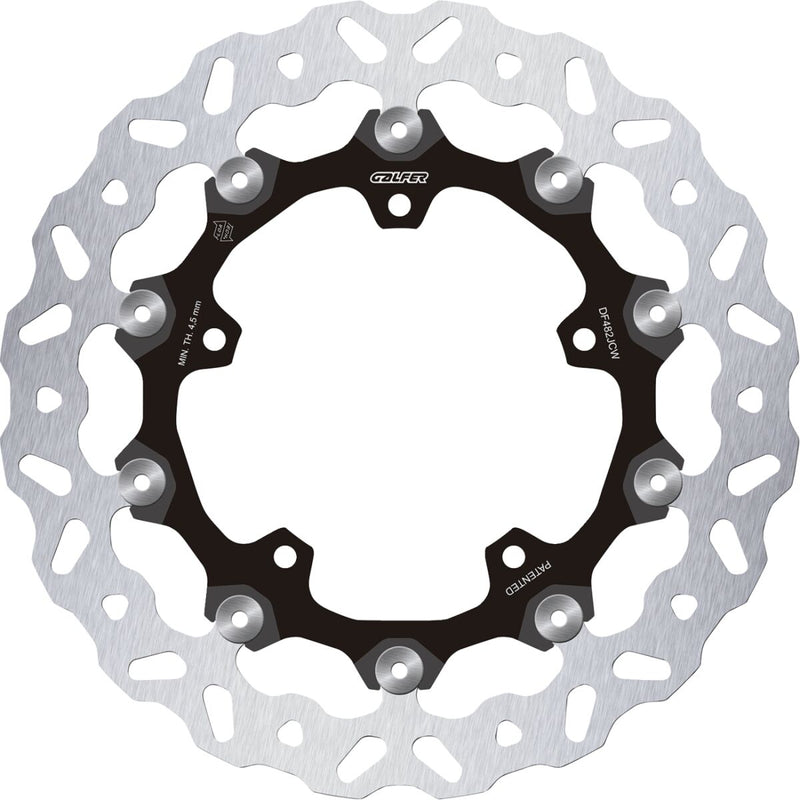 Galfer Floatech Brake Rotors for 2005-2026 YAMAHA Black Silver Front Floating