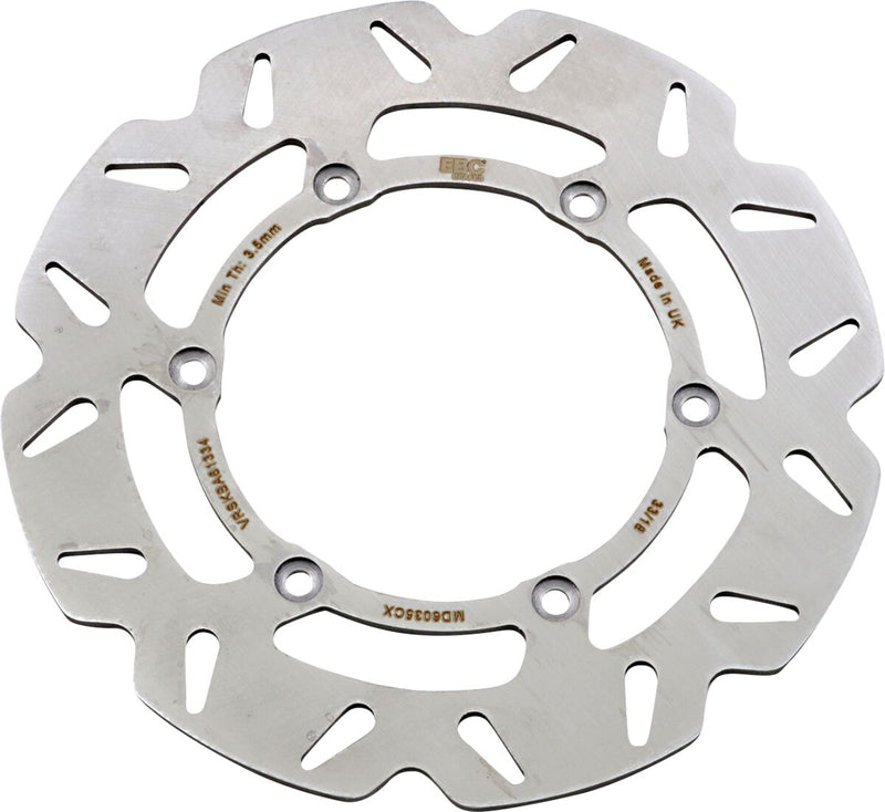 EBC CX Extreme™ Motocross Brake Rotors CX Extreme Series Silver Solid-Mount Rear Left One Piece (Fixed) Stainless Steel