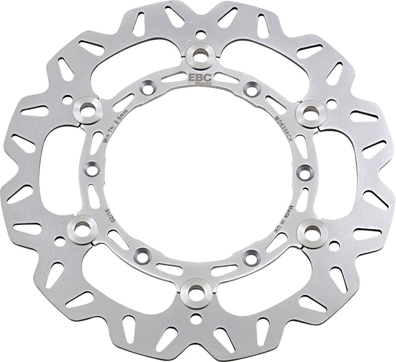 EBC CX Extreme™ Motocross Brake Rotors for 2001-2020 YAMAHA CX Extreme Series Silver Full-Floating Front Left Two Piece (Floating) Stainless Steel...