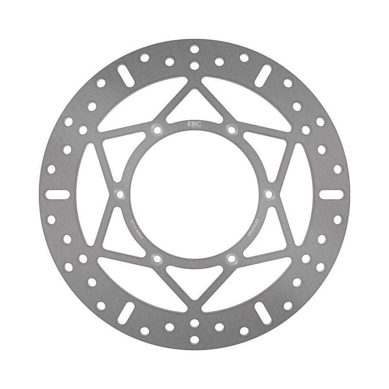 EBC Round D-Series Fixed Offroad Brake Rotor for 2000-2010 GAS GAS D Series Silver Stainless Steel Solid-Mount Front One Piece (Fixed)