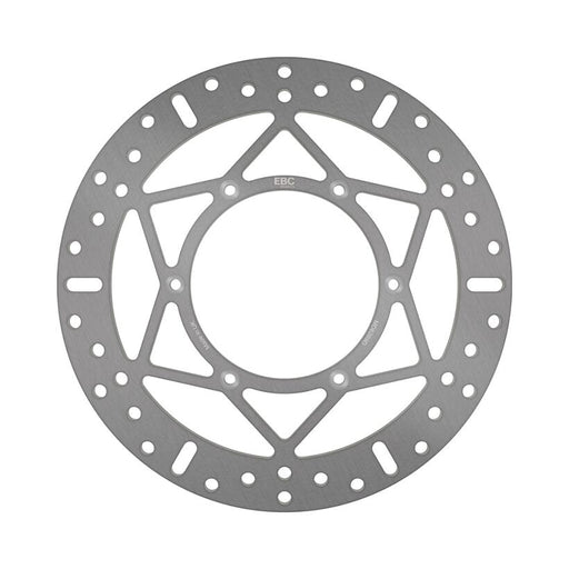 EBC Round D-Series Fixed Offroad Brake Rotor for 2000-2010 GAS GAS D Series Silver Stainless Steel Solid-Mount Front One Piece (Fixed)