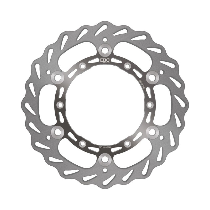 EBC Supercross Contour Series Brake Rotors for 2001-2020 YAMAHA D Series Silver Stainless Steel Solid-Mount Front Two Piece (Floating)
