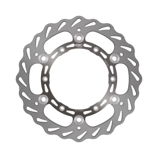 EBC Supercross Contour Series Brake Rotors for 2001-2020 YAMAHA D Series Silver Stainless Steel Solid-Mount Front Two Piece (Floating)