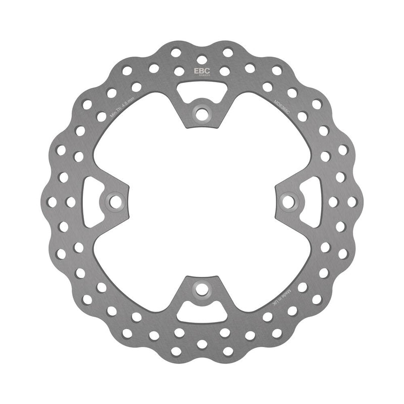 EBC Supercross Contour Series Brake Rotors for 2006-2012 BETA D Series Silver Stainless Steel Solid-Mount Rear One Piece (Fixed)