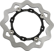 Galfer Brake Rotor Wave® Black Raw Rear Two Piece (Floating) 420 High-Carbon Stainless Steel
