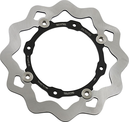 Galfer Brake Rotor Wave® Black Raw Rear Two Piece (Floating) 420 High-Carbon Stainless Steel