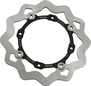 Galfer Brake Rotor Wave® Black Raw Rear Two Piece (Floating) 420 High-Carbon Stainless Steel Each