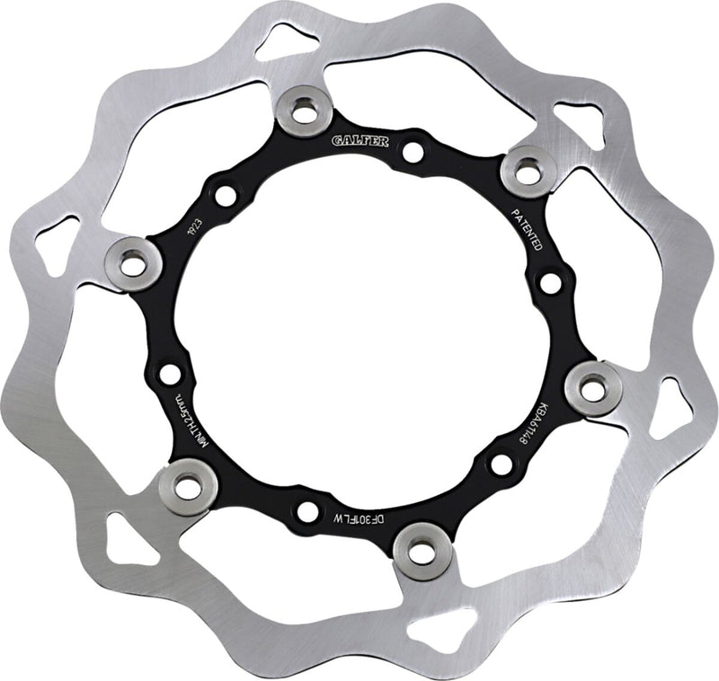 Galfer Brake Rotor Black Raw Front Two Piece (Floating) 420 High-Carbon Stainless Steel