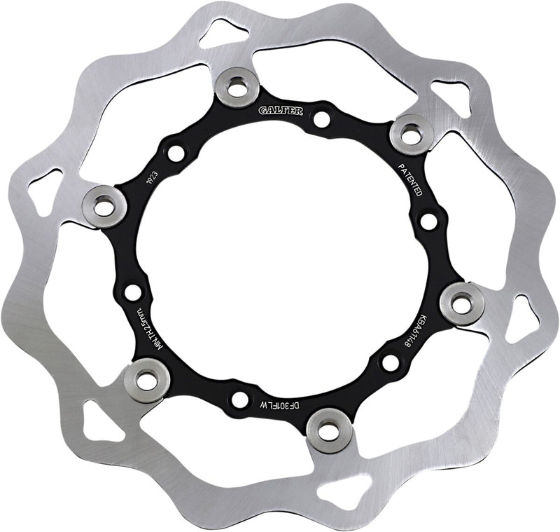 Galfer Brake Rotor Black Raw Front Two Piece (Floating) 420 High-Carbon Stainless Steel Each