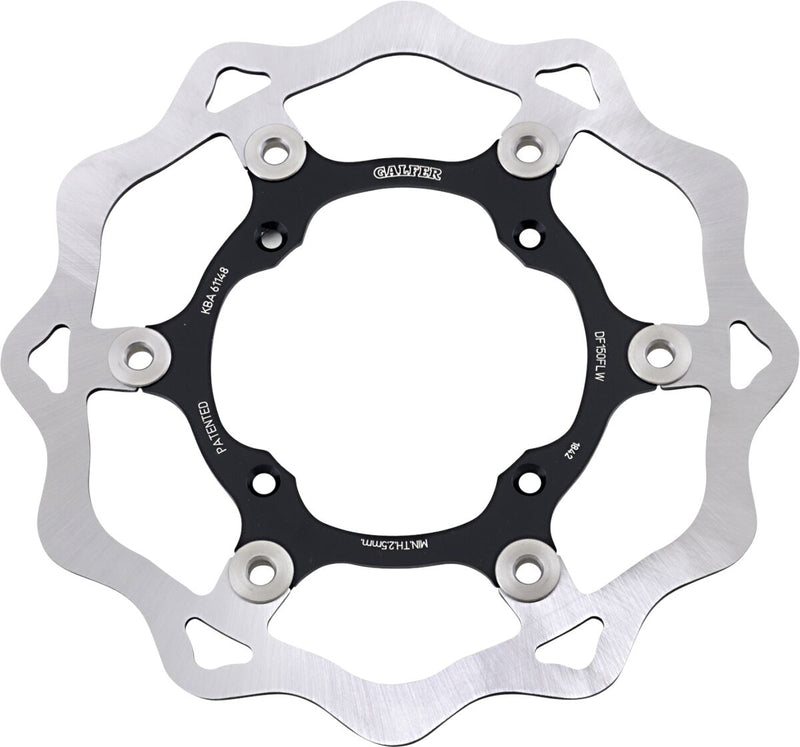 Galfer Brake Rotor for 1983-2011, 2020-2025 KAWASAKI Black Raw Front Two Piece (Floating) 420 High-Carbon Stainless Steel Each