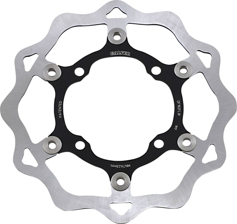 Galfer Brake Rotor Black Raw Front Two Piece (Floating) 420 High-Carbon Stainless Steel