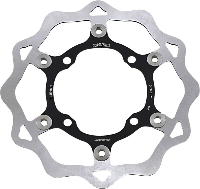 Galfer Brake Rotor Black Raw Front Two Piece (Floating) 420 High-Carbon Stainless Steel Each