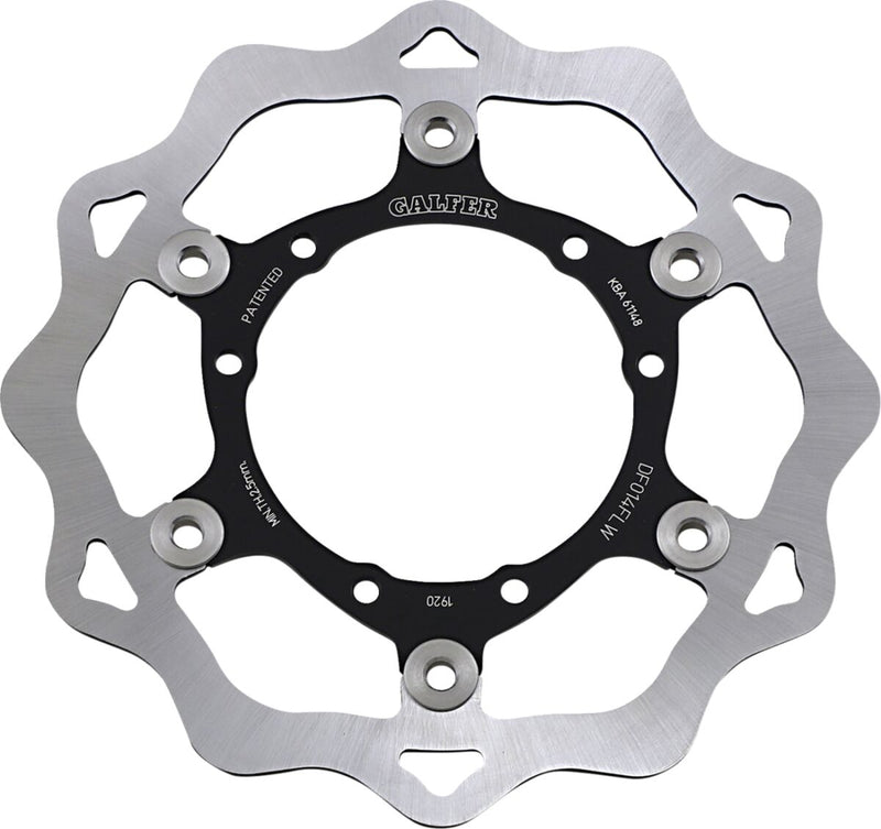 Galfer Brake Rotor Black Raw Front Two Piece (Floating) 420 High-Carbon Stainless Steel