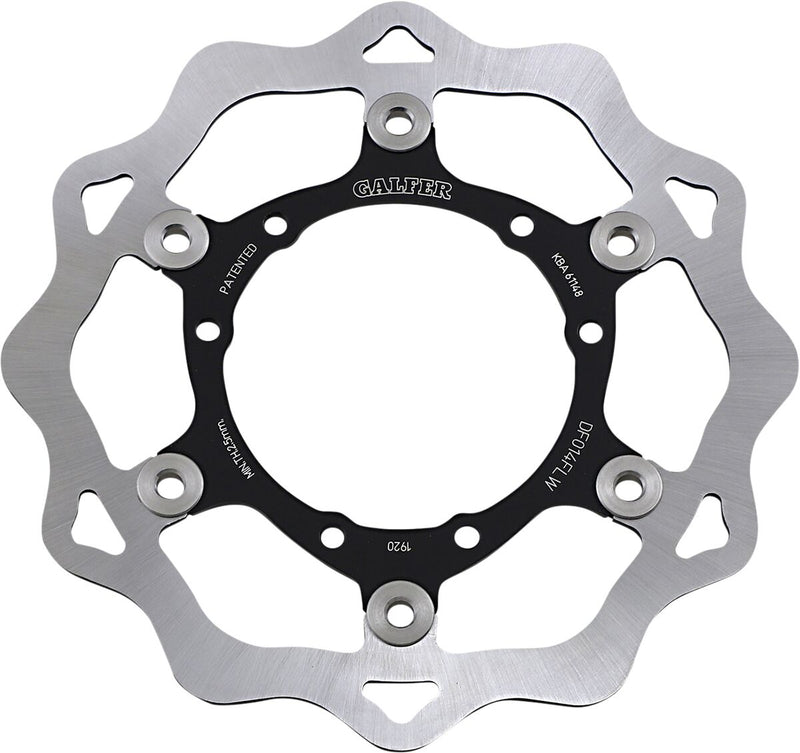 Galfer Brake Rotor Black Raw Front Two Piece (Floating) 420 High-Carbon Stainless Steel Each