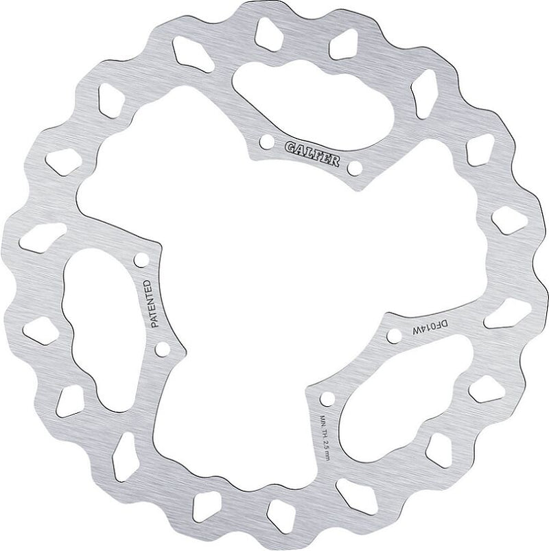 Galfer Wave® Brake Rotor Silver Stainless Steel Solid-Mount Front One Piece (Fixed)