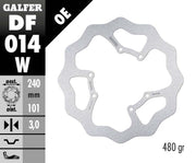 Galfer Wave® Brake Rotor Silver Stainless Steel Solid-Mount Front One Piece (Fixed) Each