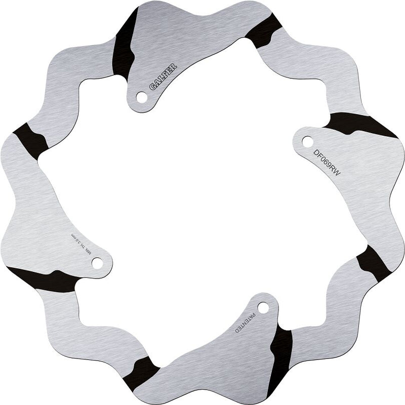 Galfer Wave® Brake Rotor Silver Stainless Steel Solid-Mount Rear One Piece (Fixed)