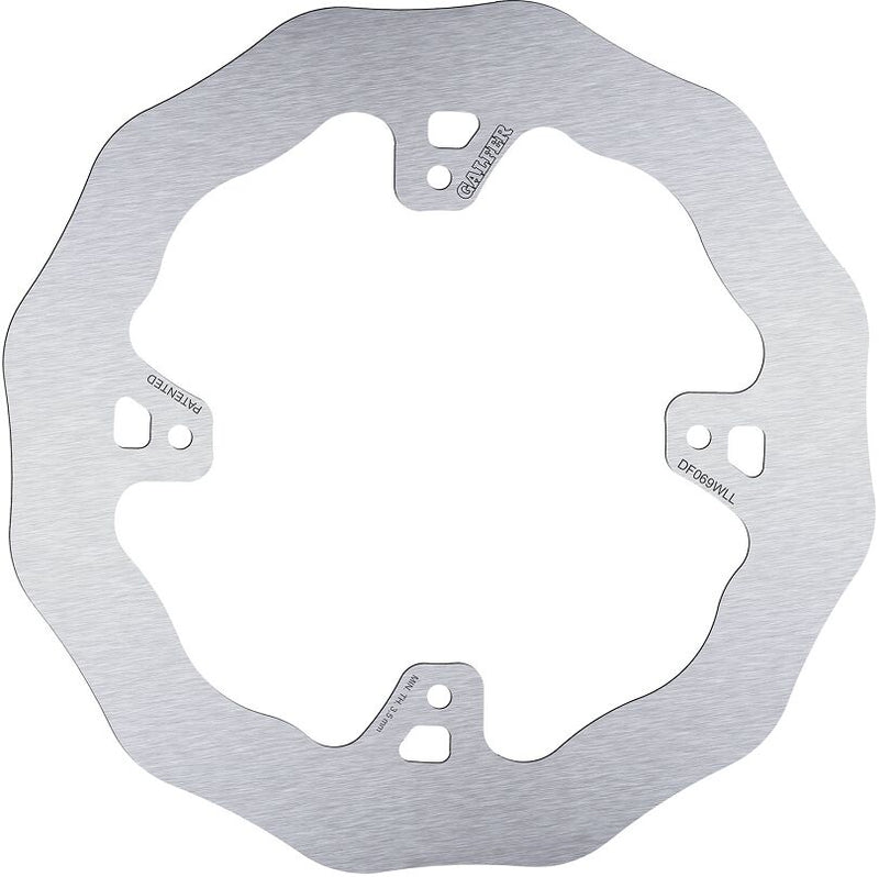 Galfer Wave® Brake Rotor Silver Stainless Steel Solid-Mount Rear One Piece (Fixed)