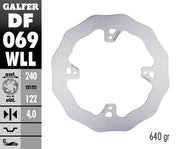 Galfer Wave® Brake Rotor Silver Stainless Steel Solid-Mount Rear One Piece (Fixed) Each