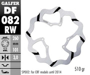 Galfer Oversize Wave® Brake Rotor Black Silver Solid-Mount Front One Piece (Fixed) Stainless Steel Each