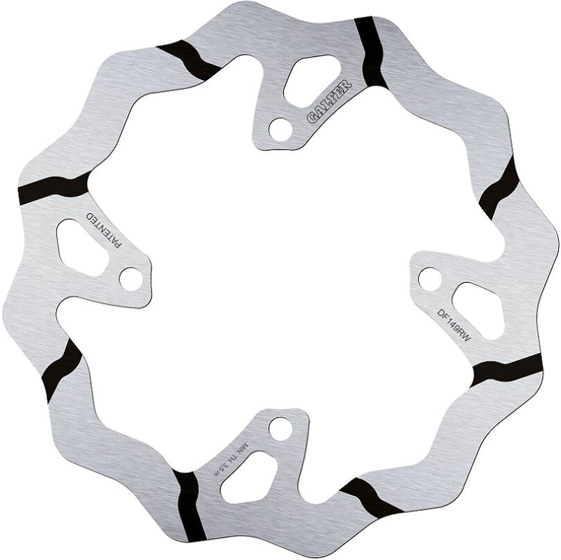 Galfer BRAKE ROTOR FIXED WAVE GROOVED OVERSIZE for 2019-2020 KAWASAKI Wave® Black Silver Solid-Mount Rear One Piece (Fixed) Stainless Steel