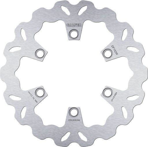 Galfer Wave® Brake Rotor for 1985, 1990-2011, 2020-2025 KAWASAKI Silver Stainless Steel Solid-Mount Rear One Piece (Fixed)