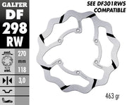 Galfer Wave® Brake Rotor for 2016-2026 YAMAHA Polished Silver Solid-Mount Front One Piece (Fixed) Stainless Steel Each