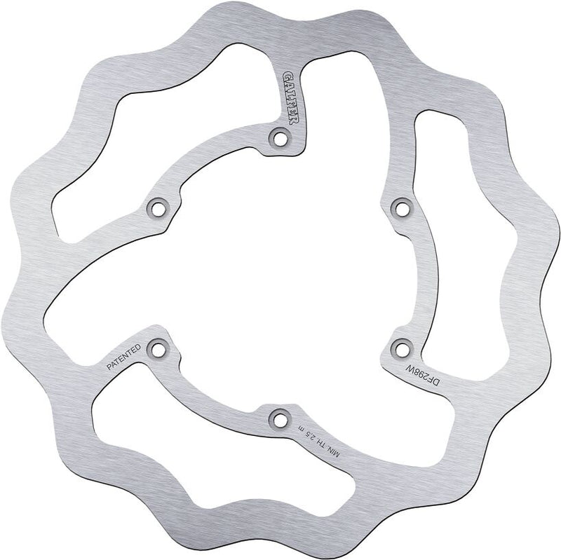 Galfer Wave® Brake Rotor Polished Silver Solid-Mount Front One Piece (Fixed) Stainless Steel