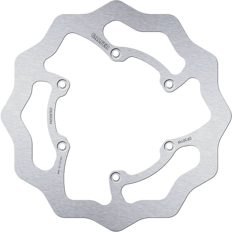 Galfer Wave® Brake Rotor Polished Silver Solid-Mount Front One Piece (Fixed) Stainless Steel